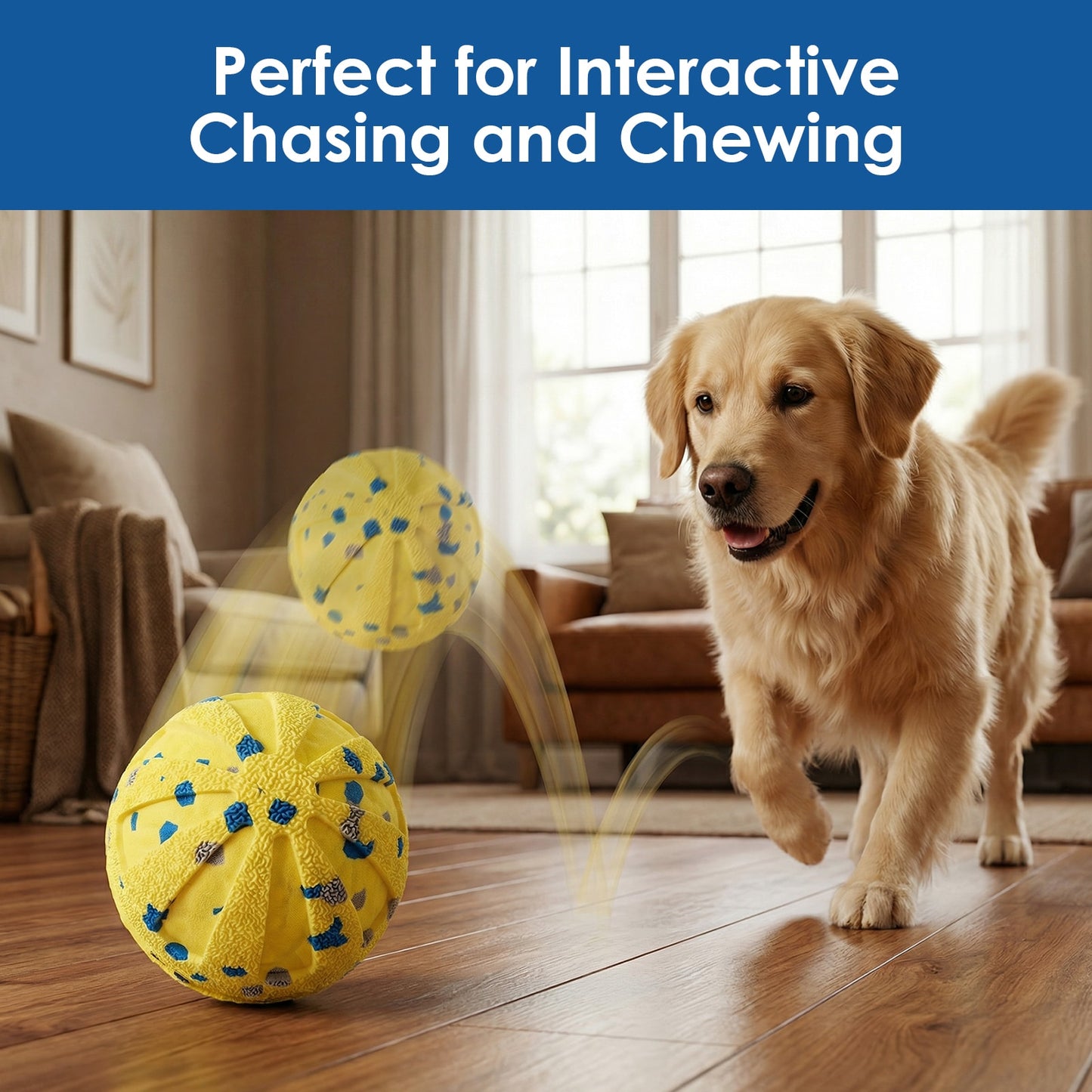Interactive Rechargeable Dog Ball Toy for Medium & Large Dogs – Durable Waterproof E-TPU Bouncing Ball