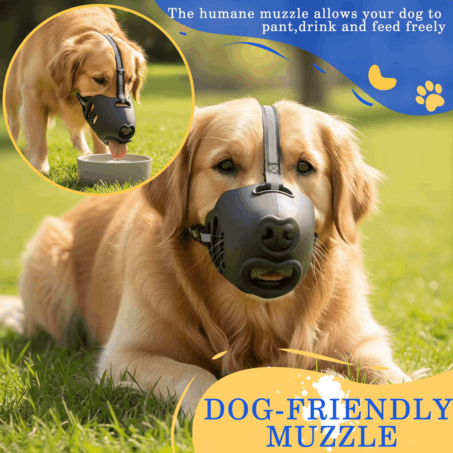 Soft Breathable Dog Muzzle – Adjustable Mesh Muzzle for Grooming & Training