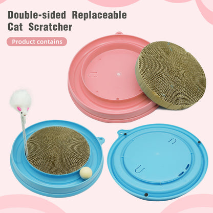 Cat Round Scratcher,3 In 1 Interactive Kitten Toys