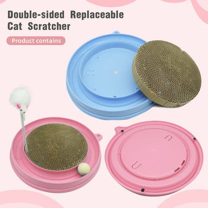 Cat Round Scratcher,3 In 1 Interactive Kitten Toys
