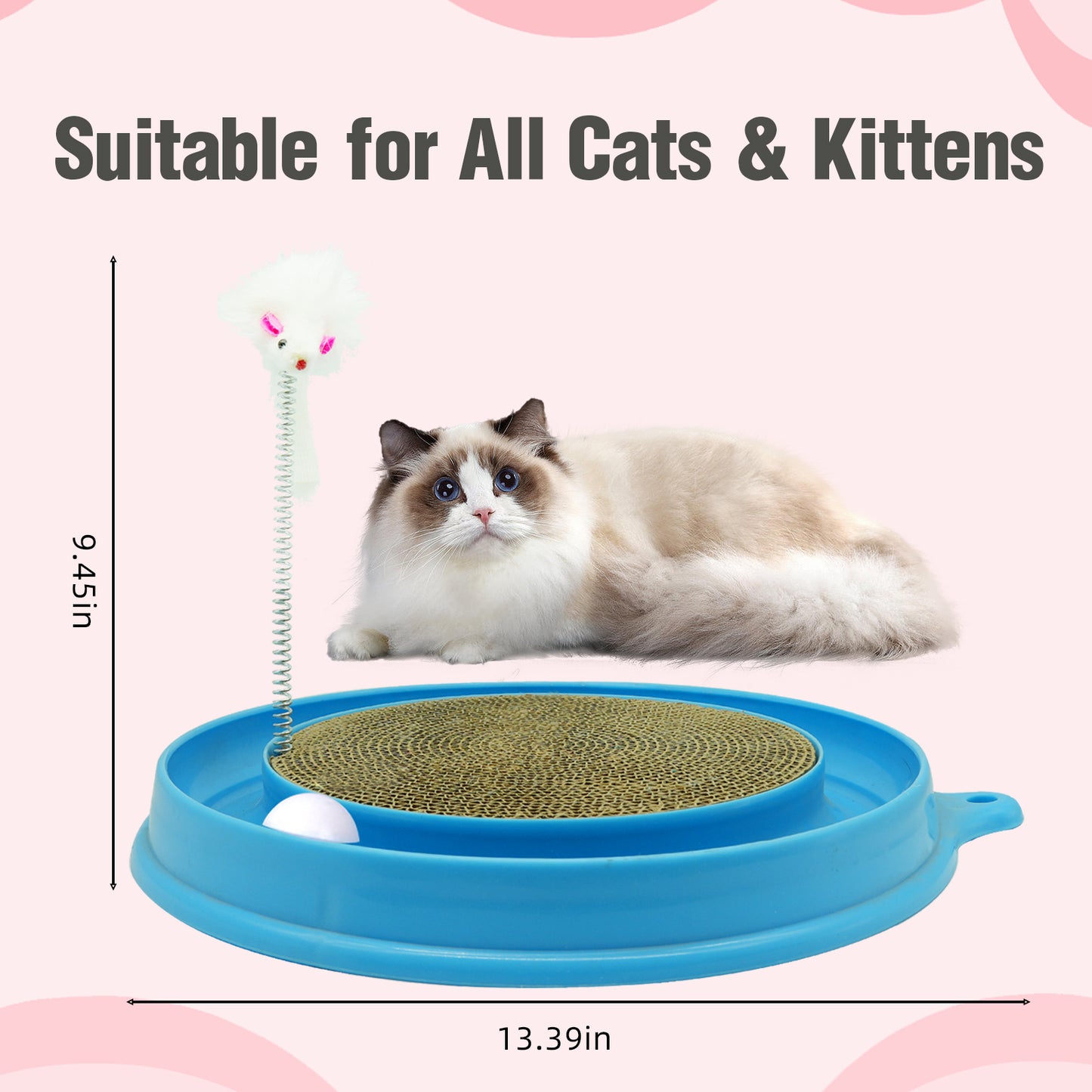 Cat Round Scratcher,3 In 1 Interactive Kitten Toys