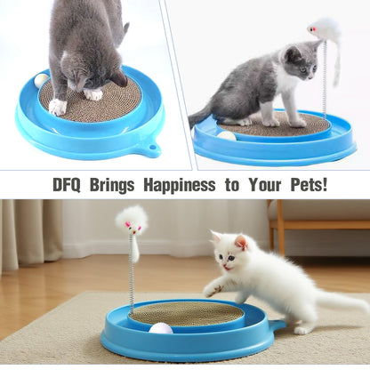 Cat Round Scratcher,3 In 1 Interactive Kitten Toys
