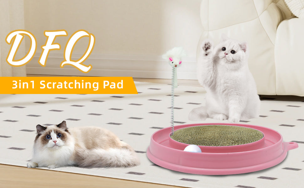 Cat Round Scratcher,3 In 1 Interactive Kitten Toys