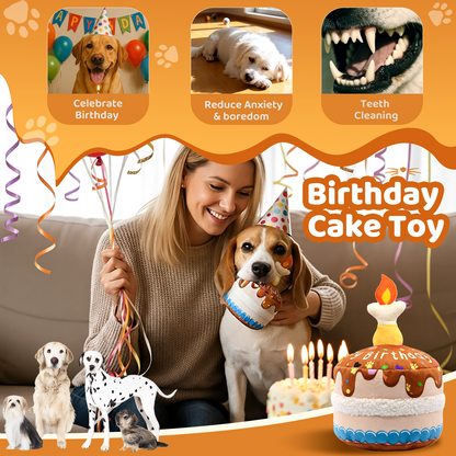 Squeaky Plush Birthday Cake Dog Toy