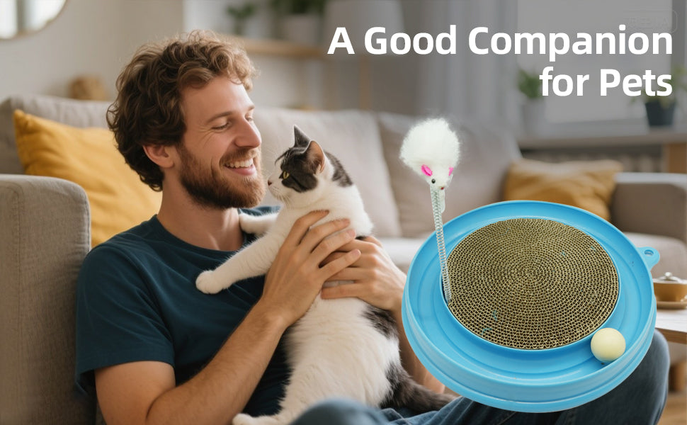 Cat Round Scratcher,3 In 1 Interactive Kitten Toys