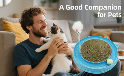 Cat Round Scratcher,3 In 1 Interactive Kitten Toys