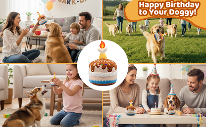 Squeaky Plush Birthday Cake Dog Toy
