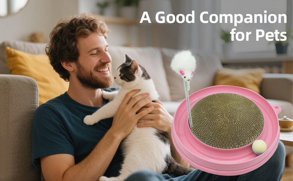 Cat Round Scratcher,3 In 1 Interactive Kitten Toys