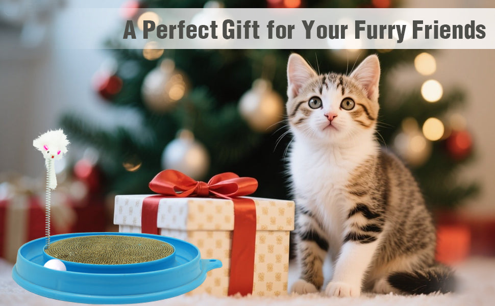 Cat Round Scratcher,3 In 1 Interactive Kitten Toys