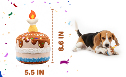 Squeaky Plush Birthday Cake Dog Toy