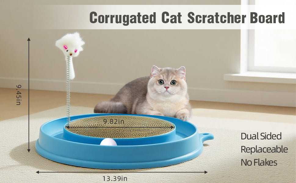 Cat Round Scratcher,3 In 1 Interactive Kitten Toys