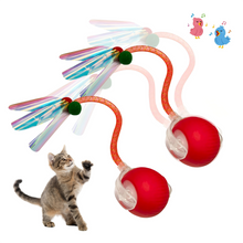 2-Pack Automatic Rolling Cat Ball Toy with Feather Tail - 3 Modes