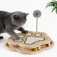 3-in-1 Sisal Cat Scratcher with Ball Track & Spring Toy for Indoor Cats