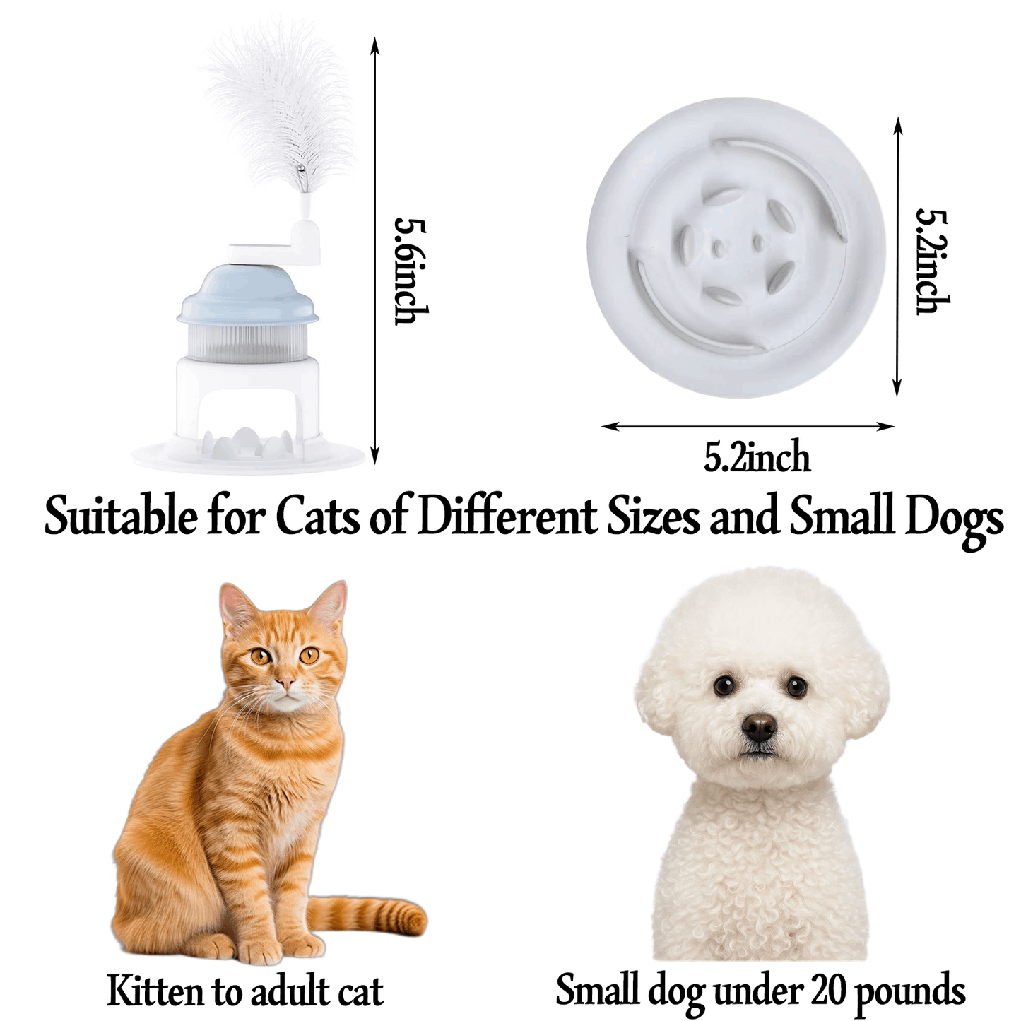 Interactive Cat Slow Feeder Puzzle Toy with Feather Teaser