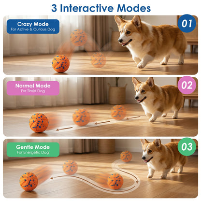 Interactive Rechargeable Dog Ball Toy for Medium & Large Dogs – Durable Waterproof E-TPU Bouncing Ball