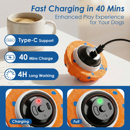 Interactive Rechargeable Dog Ball Toy for Medium & Large Dogs – Durable Waterproof E-TPU Bouncing Ball