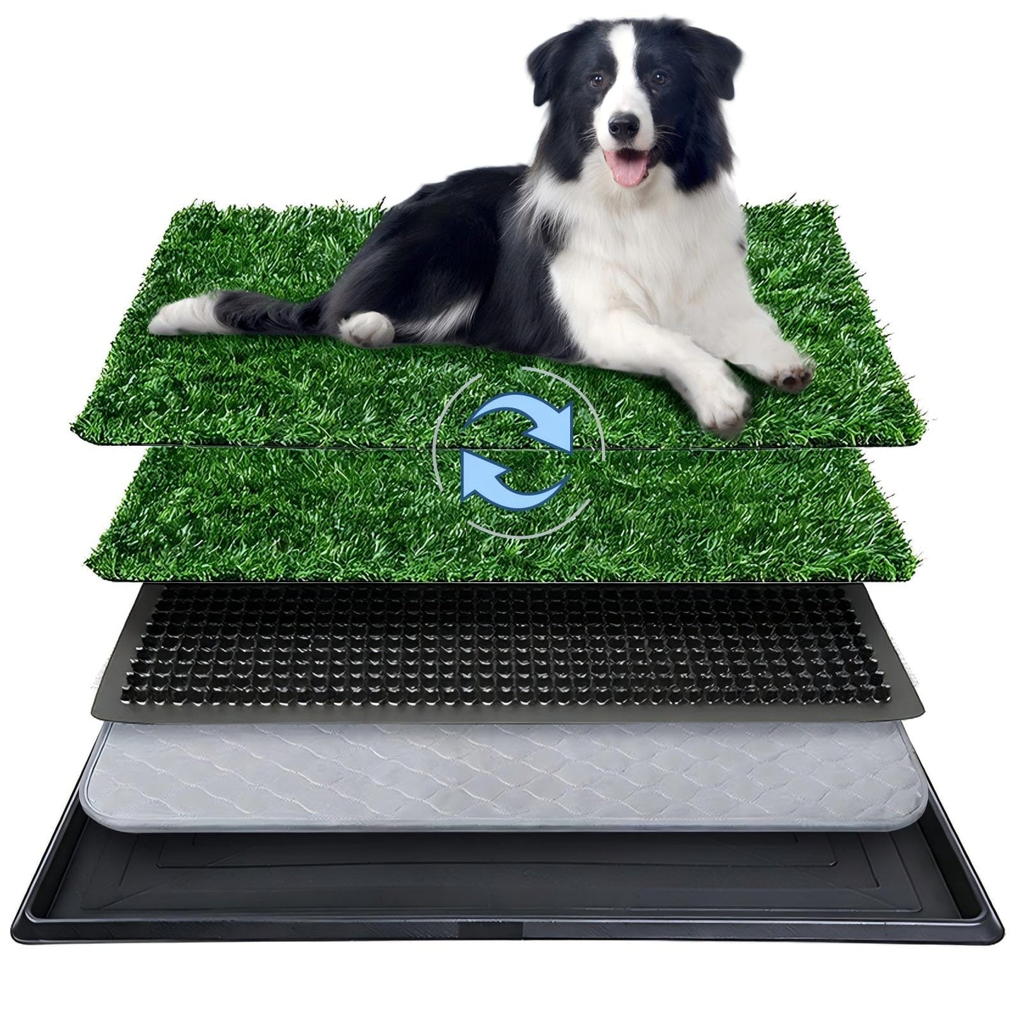 Dog Grass Pad with Tray – Artificial Turf Potty System for Dogs, Indoor & Outdoor Pet Toilet for Apartments & Balconies