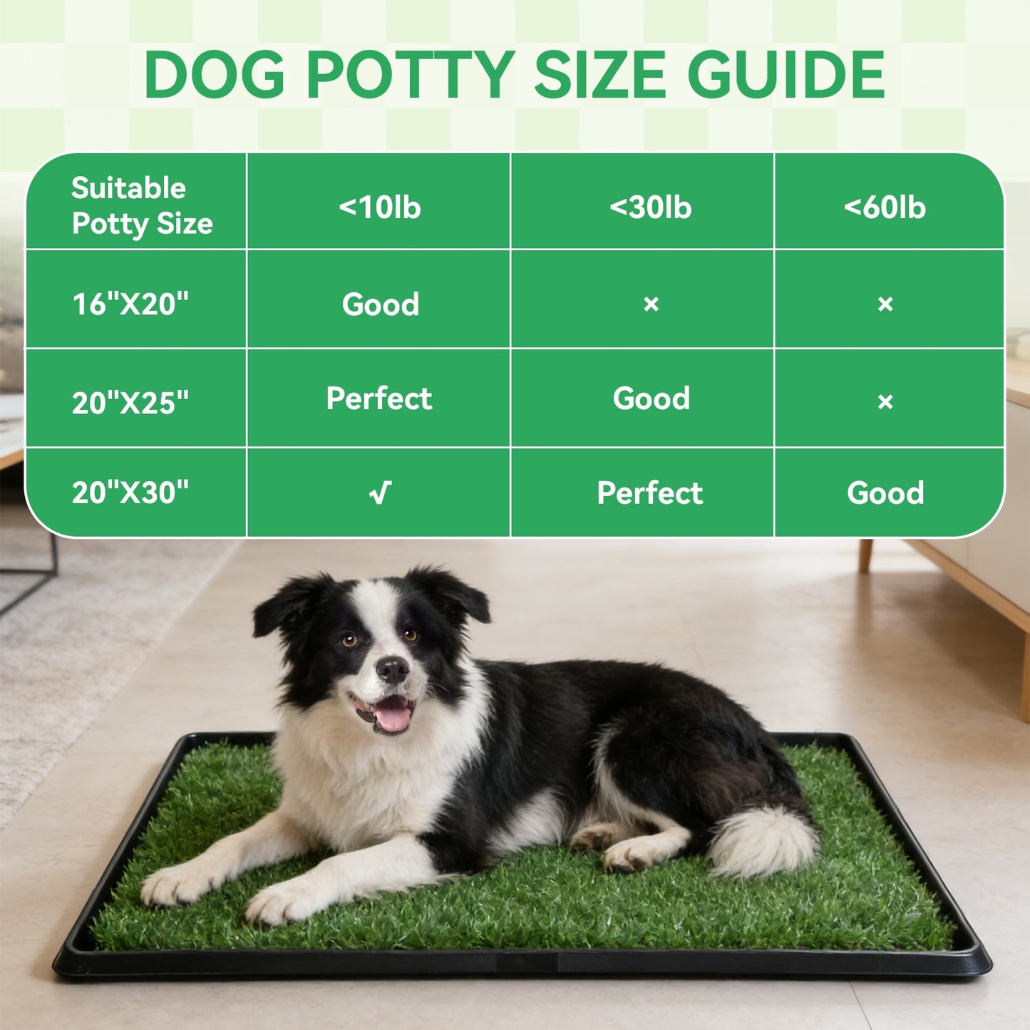 Dog Grass Pad with Tray – Artificial Turf Potty System for Dogs, Indoor & Outdoor Pet Toilet for Apartments & Balconies