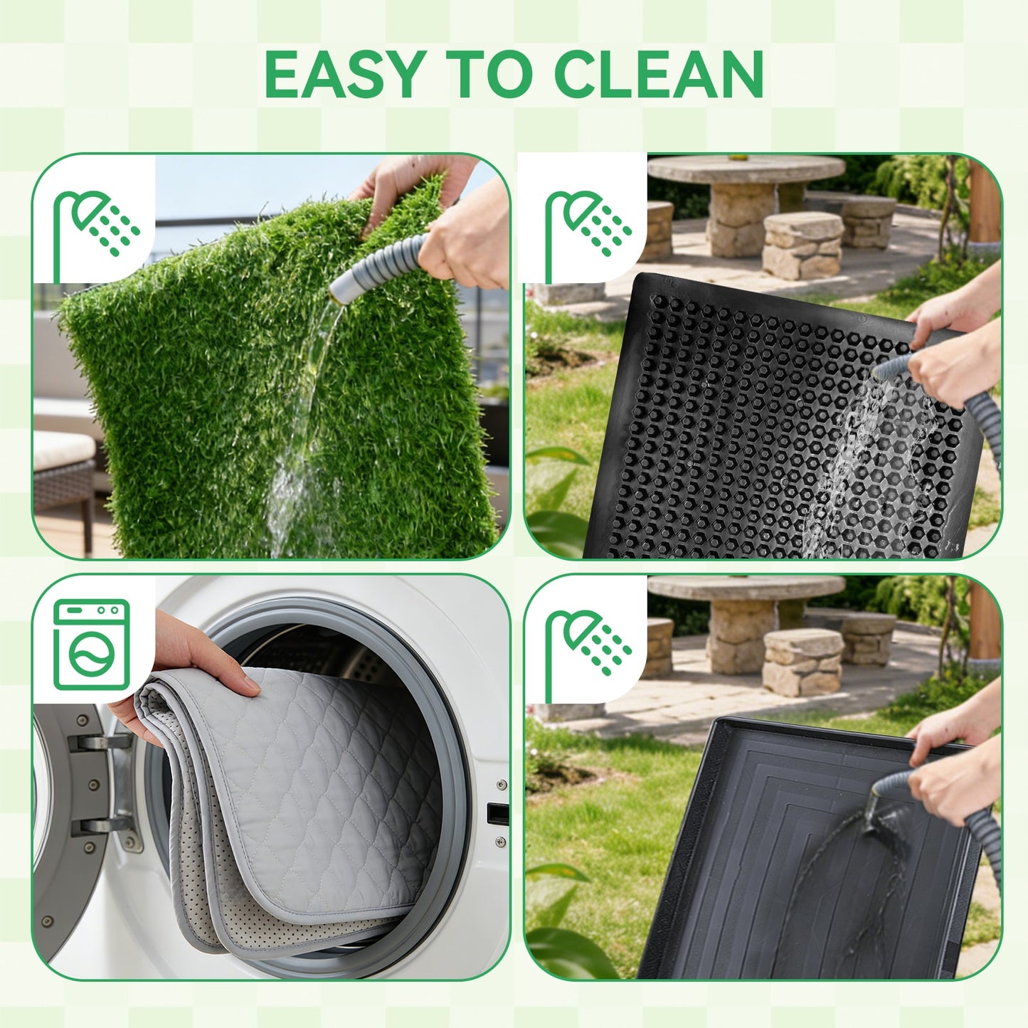 Dog Grass Pad with Tray – Artificial Turf Potty System for Dogs, Indoor & Outdoor Pet Toilet for Apartments & Balconies