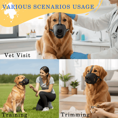 Soft Breathable Dog Muzzle – Adjustable Mesh Muzzle for Grooming & Training