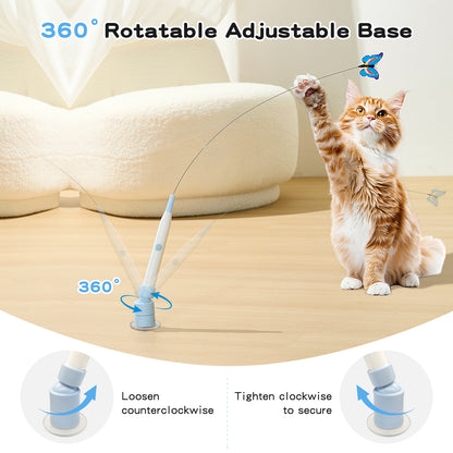 Interactive Electric Cat Wand Toy with Butterfly for Indoor Cats – Rechargeable Motion Activated Teaser