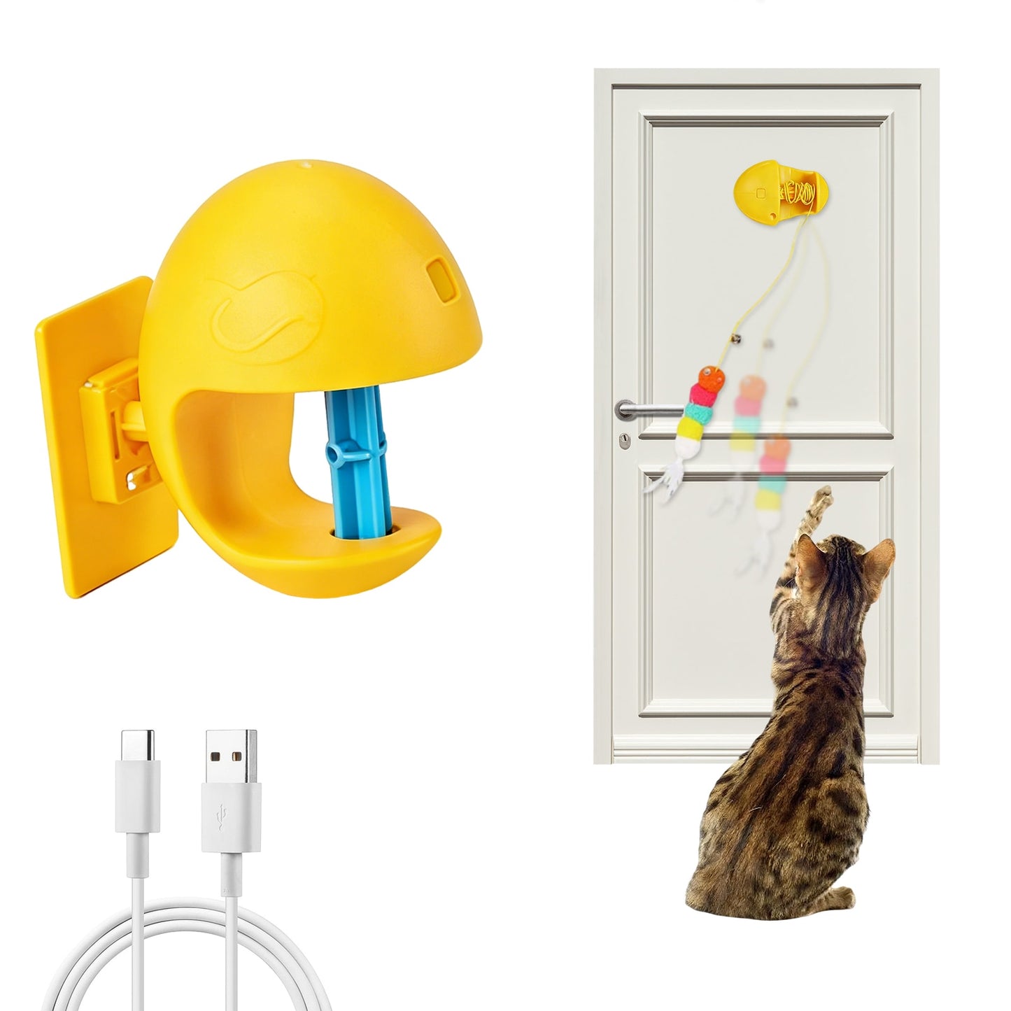 Automatic Flying Bird Feather Cat Wand Toy – Rechargeable Interactive Teaser