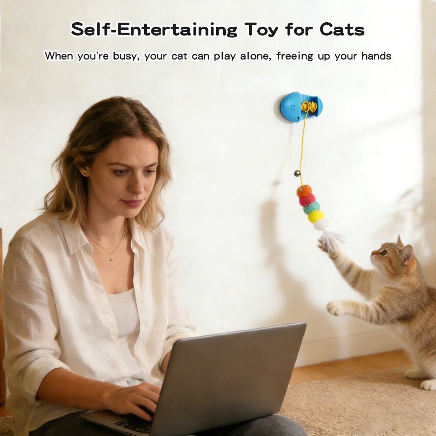 Automatic Flying Bird Feather Cat Wand Toy – Rechargeable Interactive Teaser