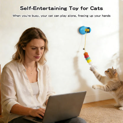 Automatic Flying Bird Feather Cat Wand Toy – Rechargeable Interactive Teaser