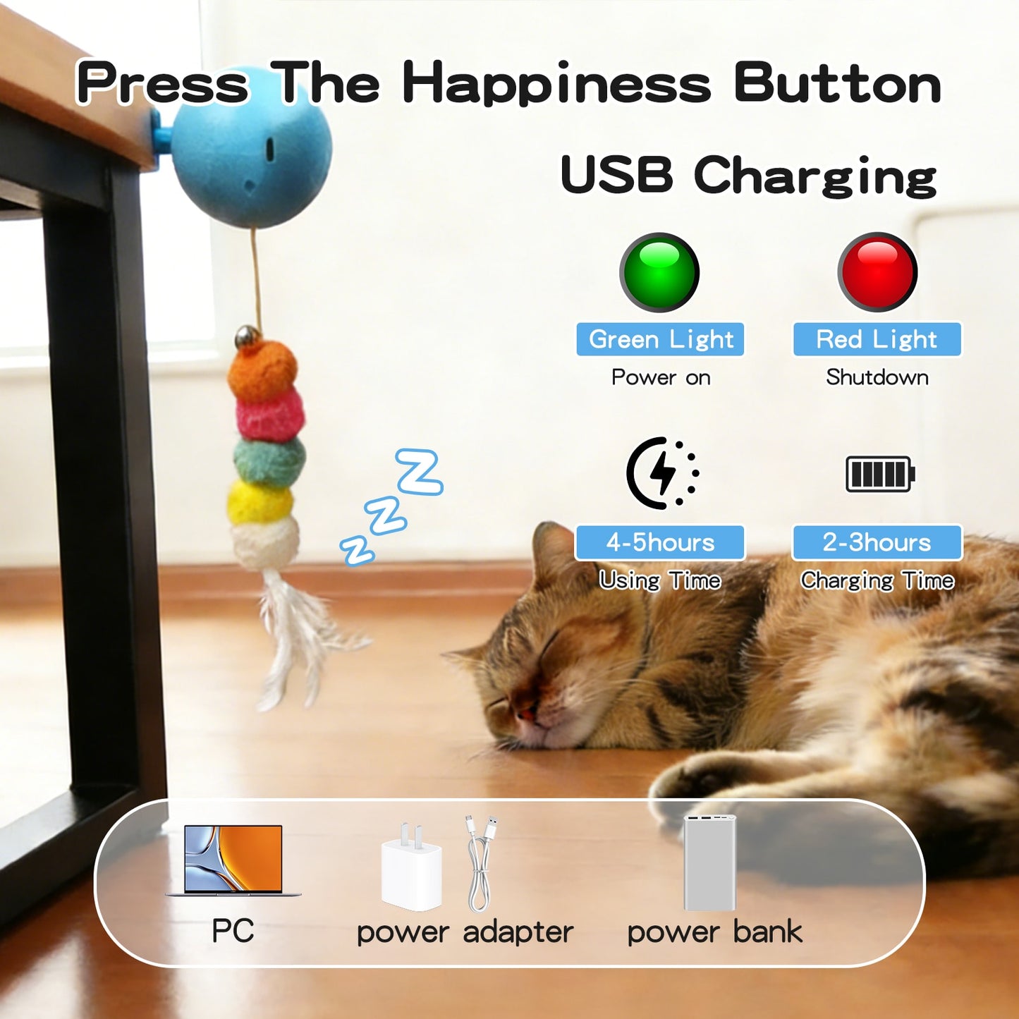 Automatic Flying Bird Feather Cat Wand Toy – Rechargeable Interactive Teaser