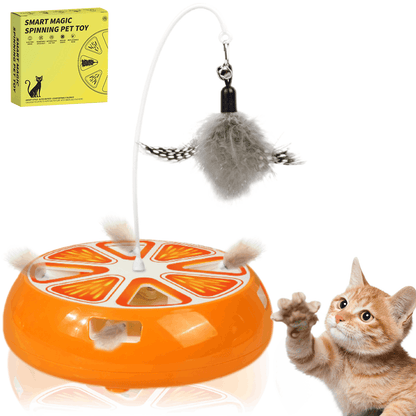 Interactive Hide-and-Seek Cat Toy with Moving Feather – Rechargeable Hunting Toy