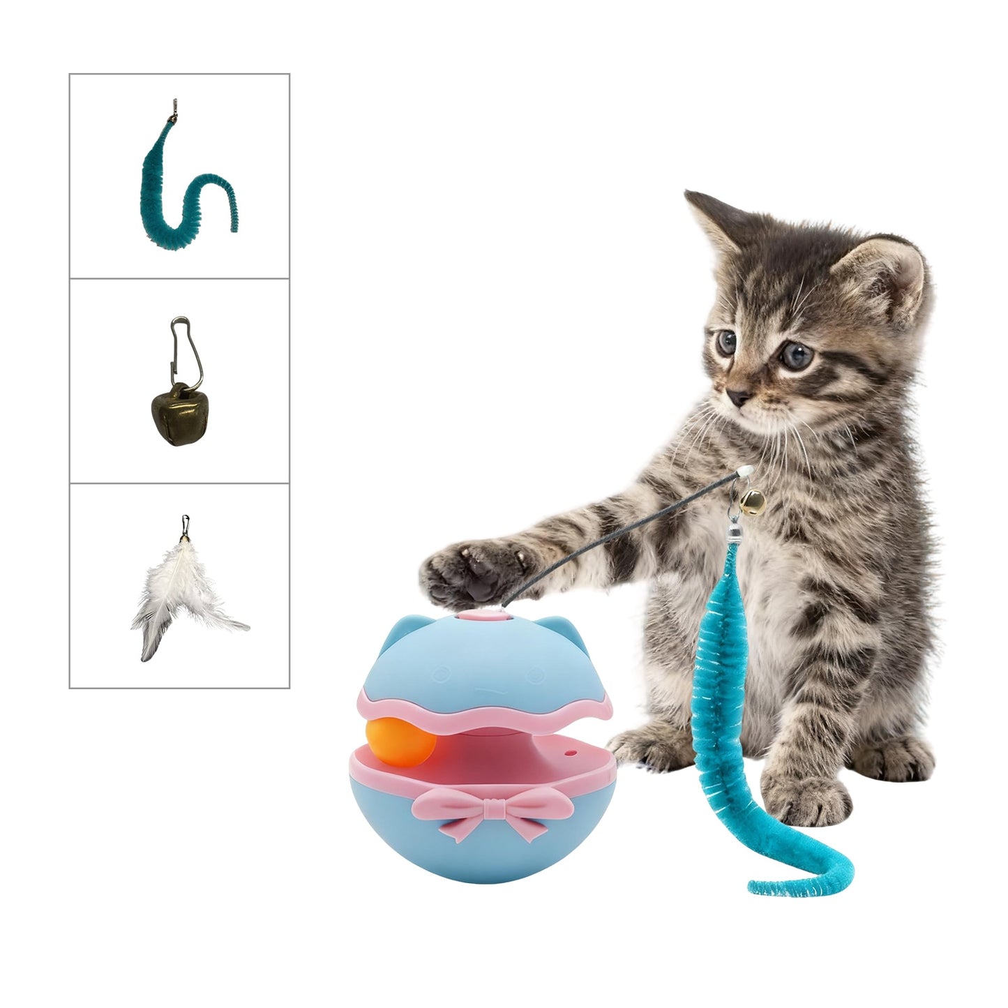 Automatic Interactive Cat Feather Toy for Indoor Cats – Self-Play Enrichment Toy