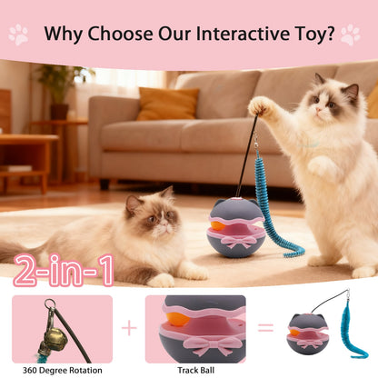 Automatic Interactive Cat Feather Toy for Indoor Cats – Self-Play Enrichment Toy