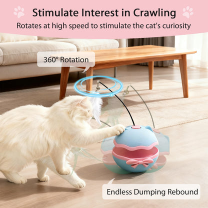 Automatic Interactive Cat Feather Toy for Indoor Cats – Self-Play Enrichment Toy