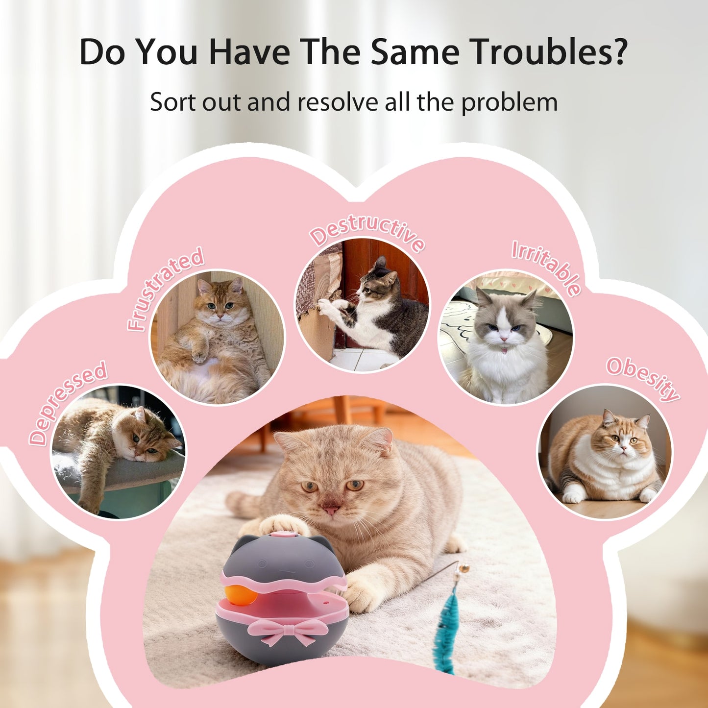 Automatic Interactive Cat Feather Toy for Indoor Cats – Self-Play Enrichment Toy