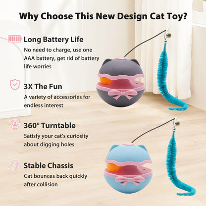 Automatic Interactive Cat Feather Toy for Indoor Cats – Self-Play Enrichment Toy