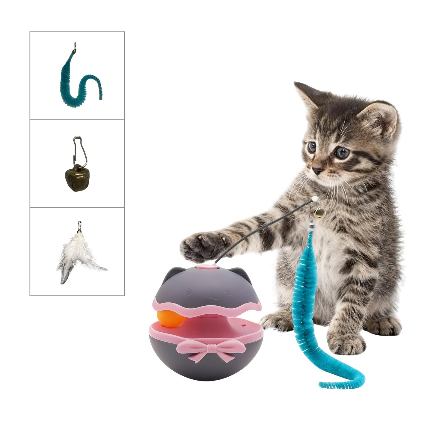 Automatic Interactive Cat Feather Toy for Indoor Cats – Self-Play Enrichment Toy