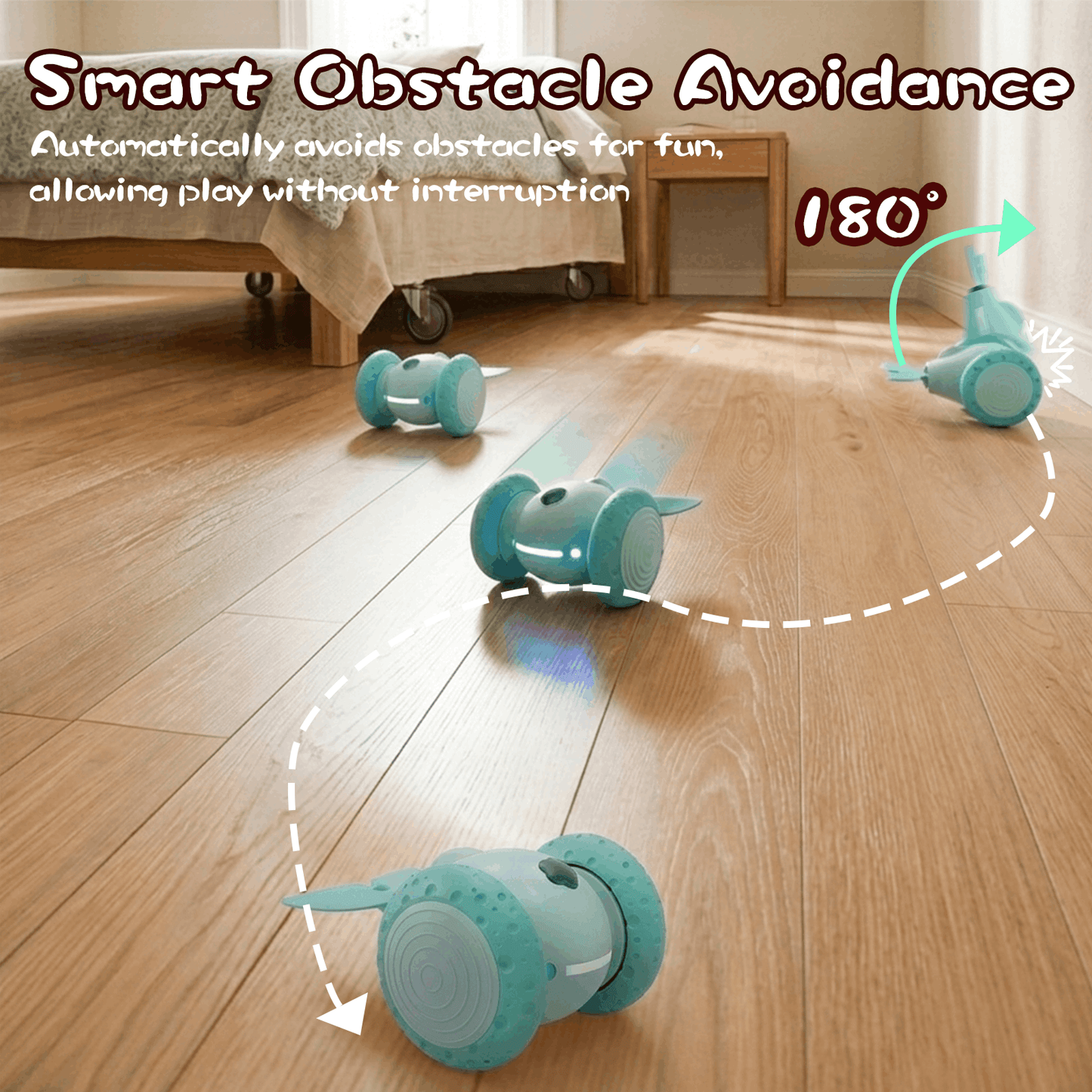 Interactive Moving Mouse Cat Toy with LED Lights – Rechargeable Automatic Toy