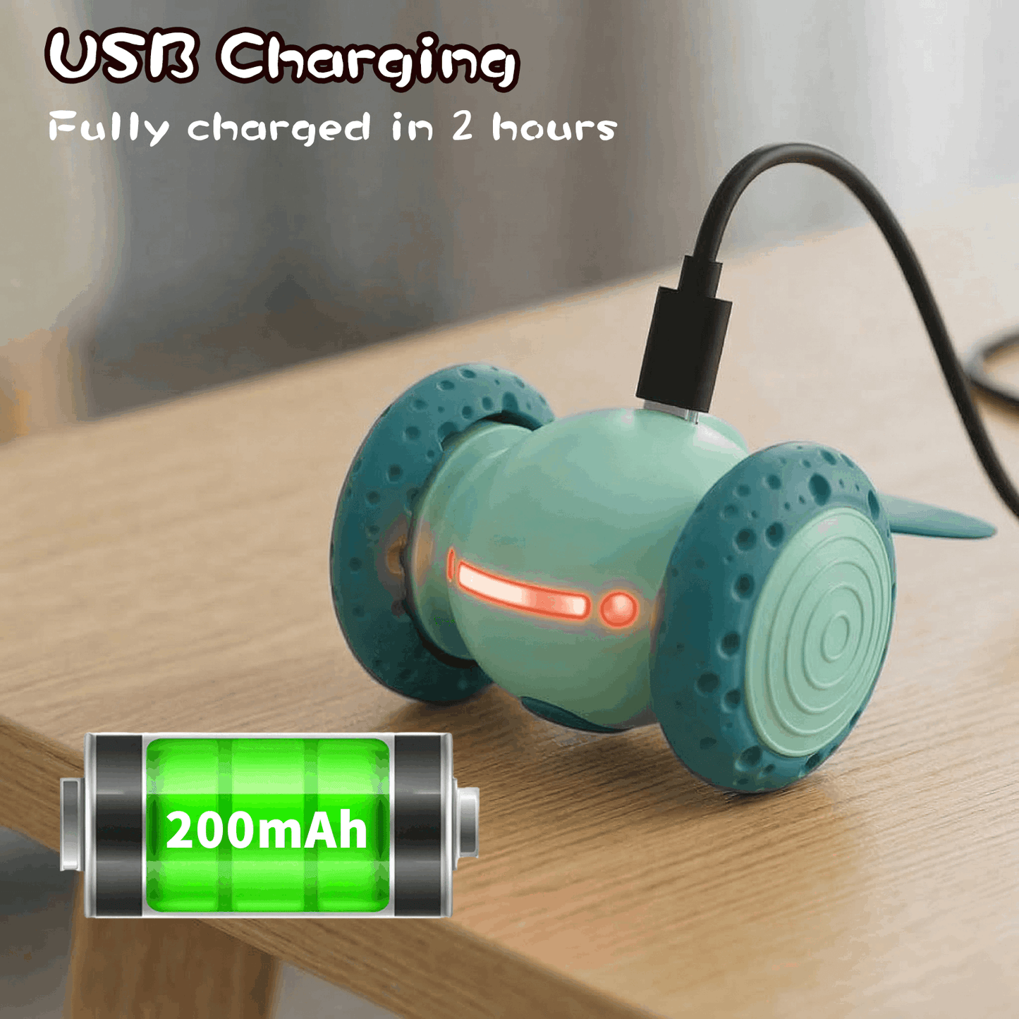 Interactive Moving Mouse Cat Toy with LED Lights – Rechargeable Automatic Toy