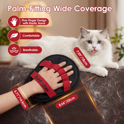 Pet Hair Removal Glove for Cats & Dogs – Reusable Grooming Mitt for Furniture & Carpet