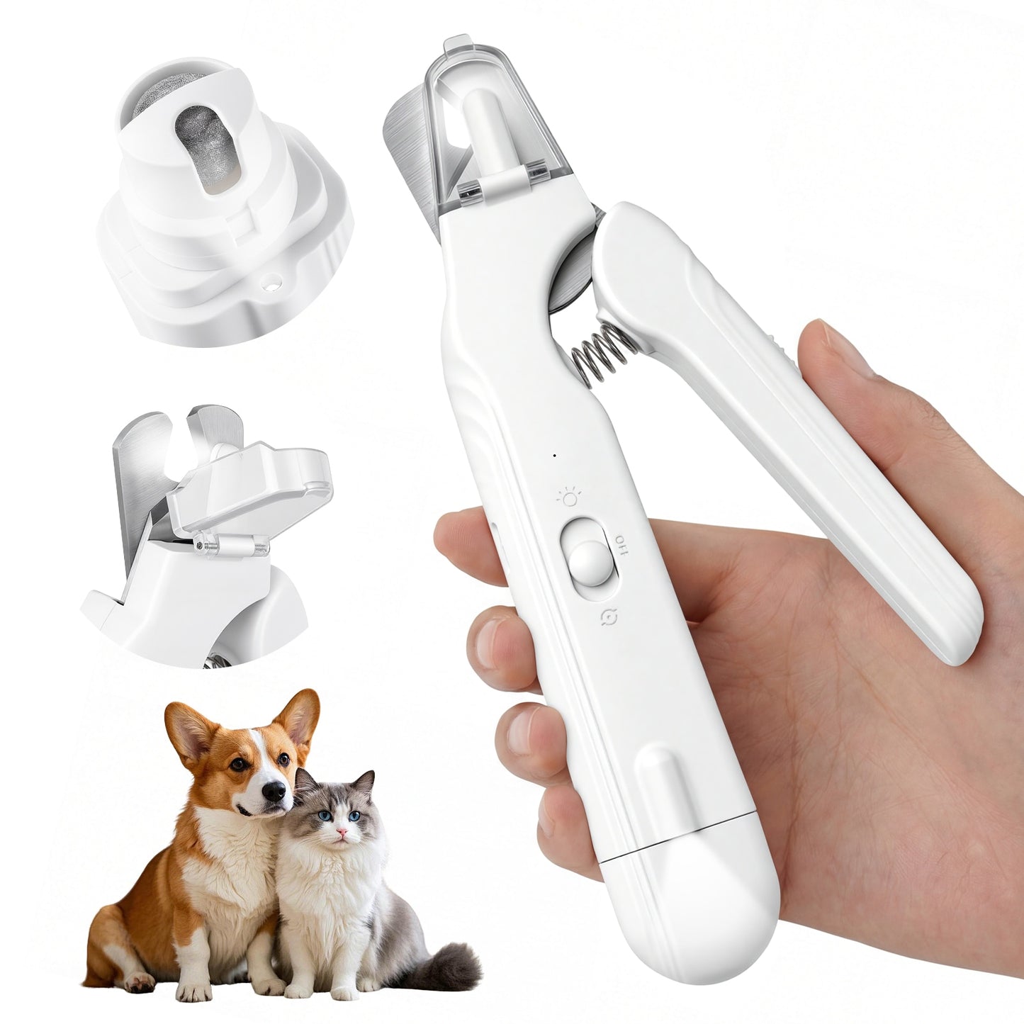 2-in-1 Pet Nail Clippers & Grinder with LED Lights for Cats & Dogs