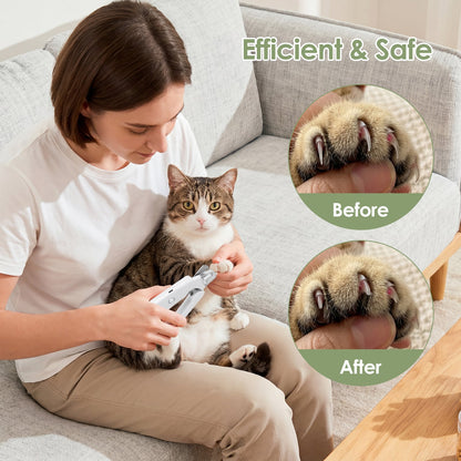 2-in-1 Pet Nail Clippers & Grinder with LED Lights for Cats & Dogs