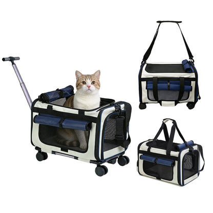 Expandable Rolling Pet Carrier for Small Dogs & Cats – Airline Approved Travel Bag