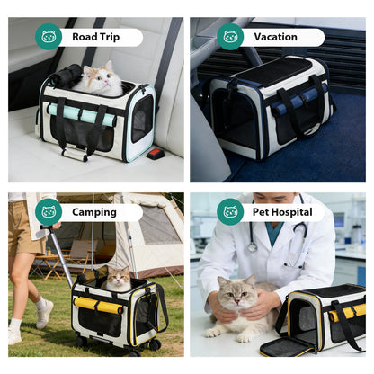 Expandable Rolling Pet Carrier for Small Dogs & Cats – Airline Approved Travel Bag