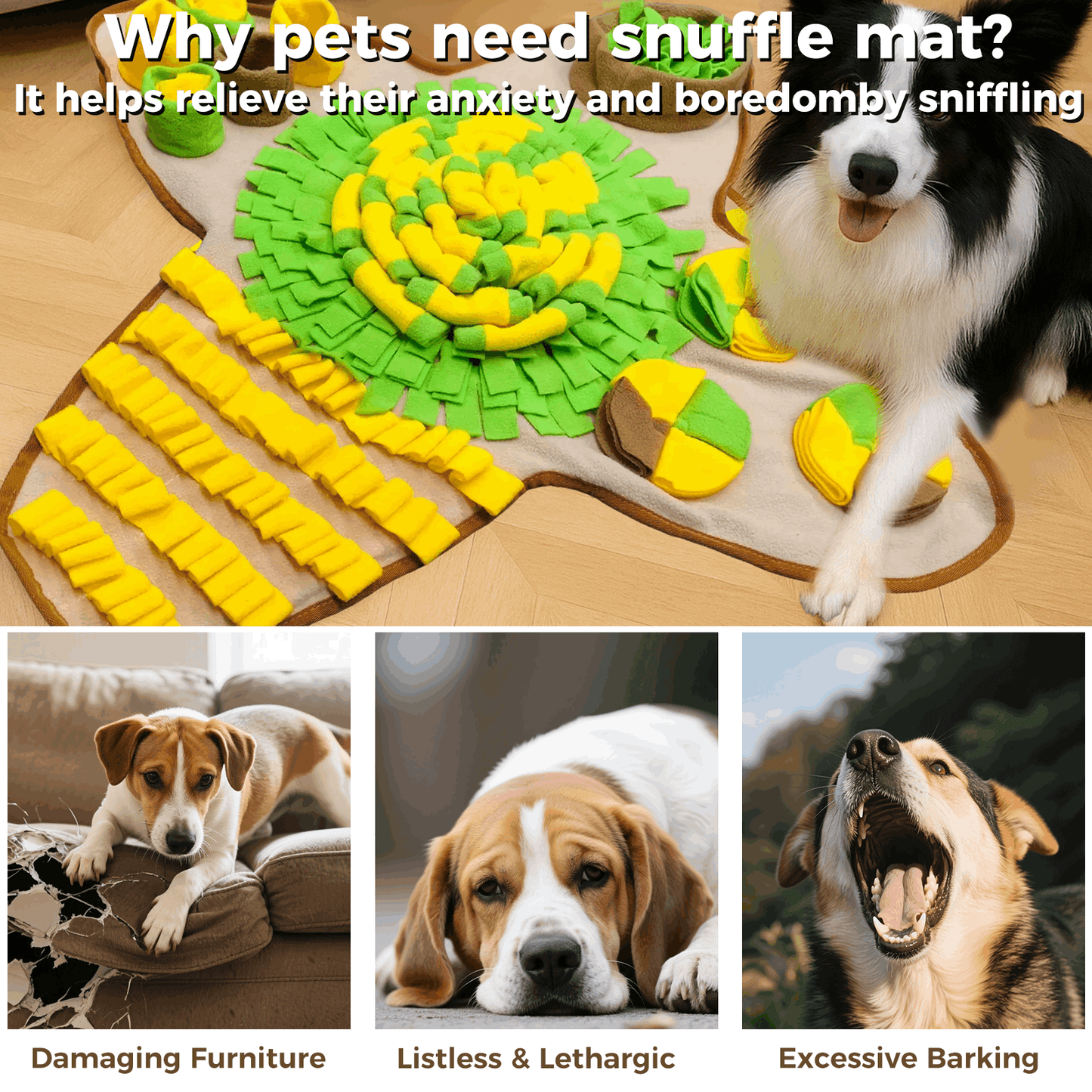 Interactive Snuffle Mat for Dogs – Slow Feeding & Enrichment Toy for Small & Large Dogs