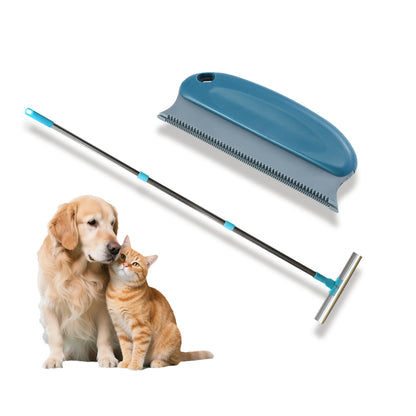54" Long Handle Pet Hair Remover Rake for Carpet & Couch
