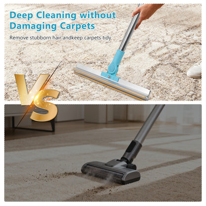 54" Long Handle Pet Hair Remover Rake for Carpet & Couch