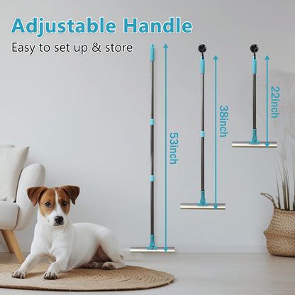 54" Long Handle Pet Hair Remover Rake for Carpet & Couch