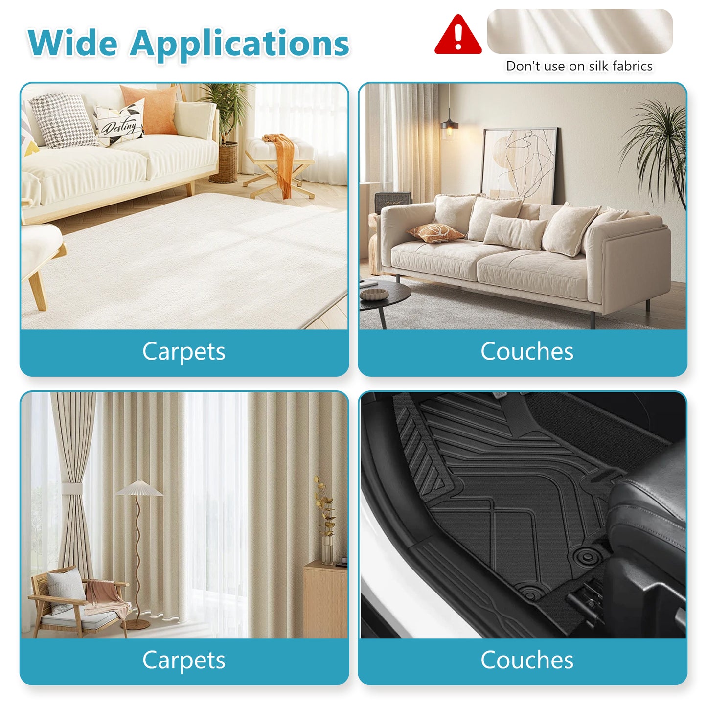 54" Long Handle Pet Hair Remover Rake for Carpet & Couch