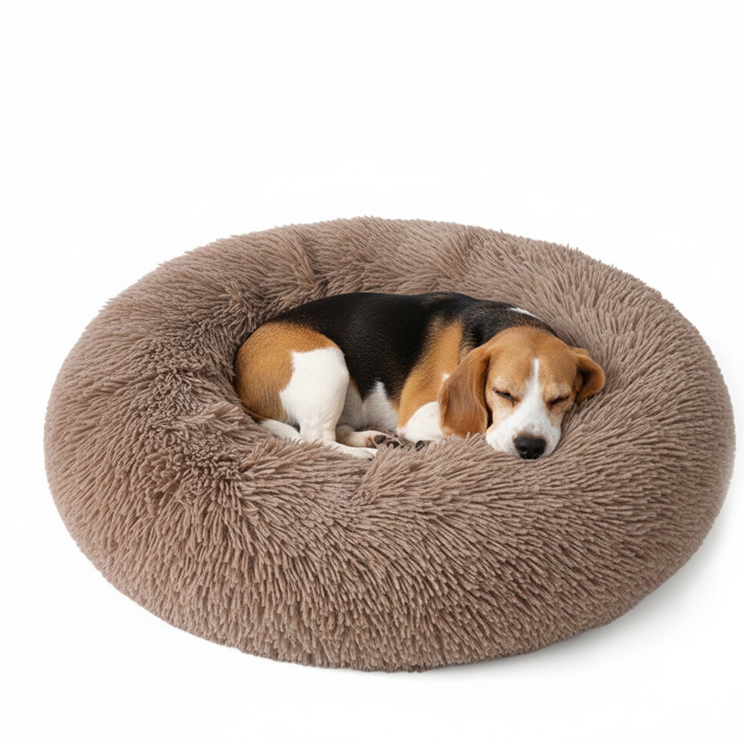 31" Calming Donut Dog Bed - Plush Round Cuddler for Medium Dogs & Cats