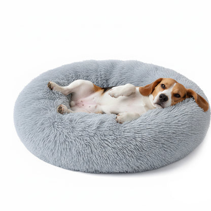 31" Calming Donut Dog Bed - Plush Round Cuddler for Medium Dogs & Cats